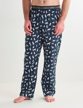 Mazzoni Dog Print Woven Sleep Pants, Navy product photo