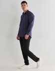 L+L Burgundy Ditsy Printed Stretch Shirt, Navy product photo View 03 S