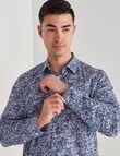 L+L All Over Printed Stretch Shirt, Floral Blue product photo