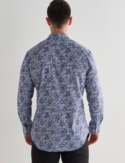 L+L All Over Printed Stretch Shirt, Floral Blue product photo View 02 L