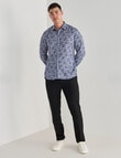 L+L All Over Printed Stretch Shirt, Floral Blue product photo View 03 S