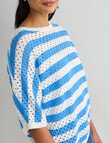 Zest Stripe Mesh Knitwear Jumper, Periwinkle product photo View 04 S