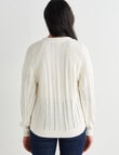 Zest Lace Cotton Cardigan, Ecru product photo View 02 S