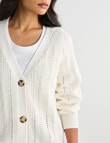 Zest Lace Cotton Cardigan, Ecru product photo View 04 S