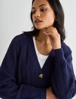 Zest Lace Cotton Cardigan, Navy product photo View 04 S