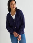 Zest Lace Cotton Cardigan, Navy product photo View 05 S