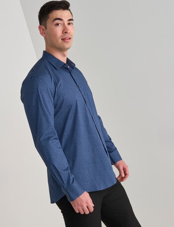 L+L All Over Printed Shirt, Smokey Blue product photo