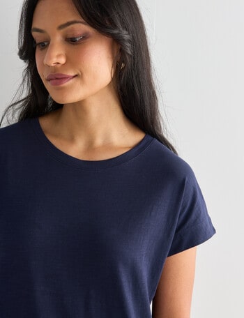 Zest Organic Cotton Boxy Tee, Navy product photo