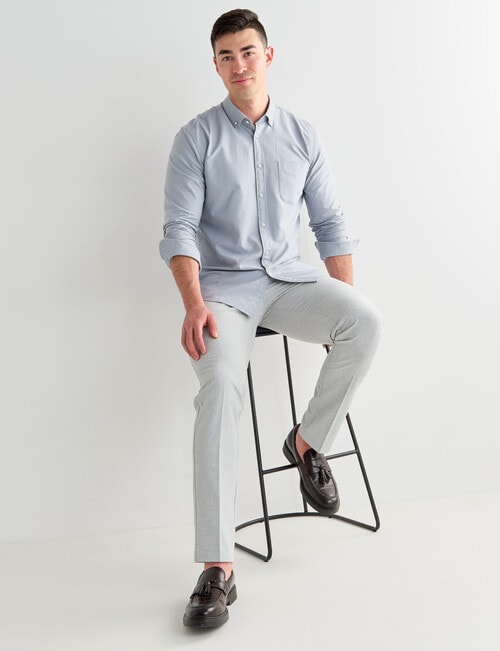 L+L Solid Oxford Shirt, Dusty Blue product photo View 03 L