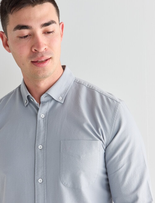 L+L Solid Oxford Shirt, Dusty Blue product photo View 04 L