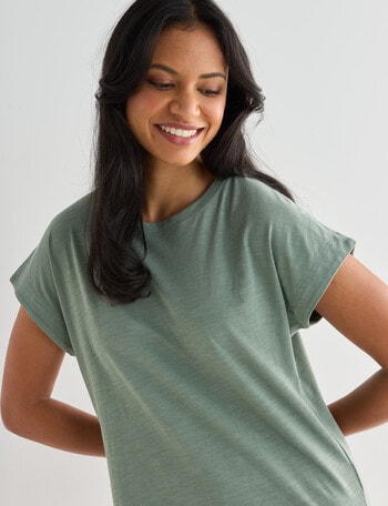 Zest Organic Cotton Boxy Tee, Sage product photo