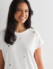 Zest Organic Cotton Boxy Tee, White Fruit product photo