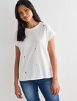 Zest Organic Cotton Boxy Tee, White Fruit product photo View 05 S