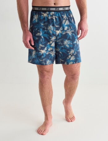 Mazzoni Palm Printed Knit Short, Blue product photo