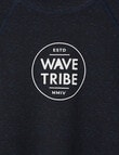 Wavetribe Logo Long Sleeve Rash Top, Navy Marle product photo View 02 S