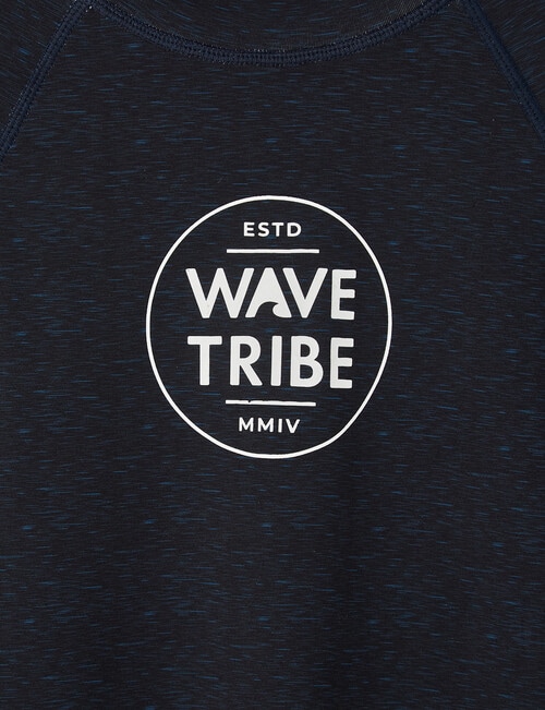 Wavetribe Logo Long Sleeve Rash Top, Navy Marle product photo View 02 L