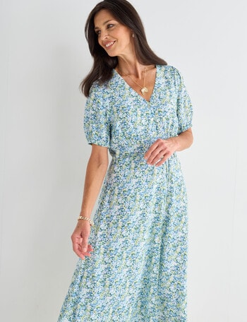 Ella J Ditsy Tea Dress, Sage product photo