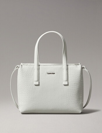 Calvin Klein Must Crocodile Mini Tote Bag, Pearl Grey product photo