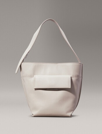 Calvin Klein Linear Medium Bucket Bag, Sand Pebble product photo