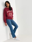 Denim Republic Heritage Sweatshirt, Burgundy product photo View 03 S