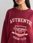 Denim Republic Heritage Sweatshirt, Burgundy product photo View 04 S