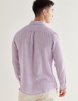 Gasoline Linen Textured Long Sleeve Shirt, Lilac product photo View 02 S