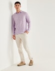 Gasoline Linen Textured Long Sleeve Shirt, Lilac product photo View 03 S