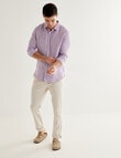 Gasoline Linen Textured Long Sleeve Shirt, Lilac product photo View 05 S