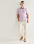 Gasoline Textured Linen Short Sleeve Shirt, Lilac product photo View 03 S