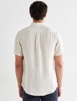 Gasoline Textured Linen Short Sleeve Shirt, Natural product photo View 02 S