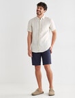 Gasoline Textured Linen Short Sleeve Shirt, Natural product photo View 03 S