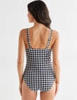 Zest Resort Gingham Print Molly Bow Swimsuit, Black product photo View 02 S