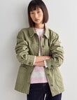 Jigsaw Lizzy Cotton Twill Jacket, Green product photo