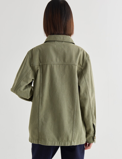 Jigsaw Lizzy Cotton Twill Jacket, Green product photo View 02 L