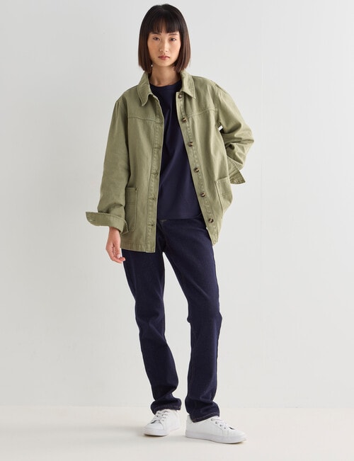 Jigsaw Lizzy Cotton Twill Jacket, Green product photo View 03 L