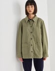 Jigsaw Lizzy Cotton Twill Jacket, Green product photo View 06 S