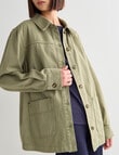 Jigsaw Lizzy Cotton Twill Jacket, Green product photo View 07 S