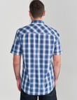 Chisel Mason Bold Check Short Sleeve Shirt, Dark Blue product photo View 02 S