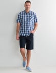 Chisel Mason Bold Check Short Sleeve Shirt, Dark Blue product photo View 03 S