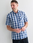 Chisel Mason Bold Check Short Sleeve Shirt, Dark Blue product photo