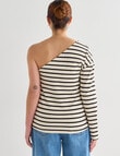 Mineral Burbs Stripe One Shoulder Top, Black product photo View 02 S