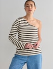 Mineral Burbs Stripe One Shoulder Top, Black product photo View 05 S