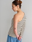 Mineral Burbs Stripe One Shoulder Top, Black product photo View 06 S