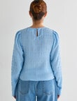 Mineral Tor Shirred Long Sleeve Top, Sky Blue product photo View 02 S