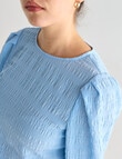 Mineral Tor Shirred Long Sleeve Top, Sky Blue product photo View 04 S