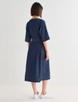 Jigsaw Bettina Chambray Short Sleeve Midi Dress, Indigo Wash product photo View 02 S