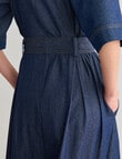 Jigsaw Bettina Chambray Short Sleeve Midi Dress, Indigo Wash product photo View 05 S