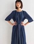 Jigsaw Bettina Chambray Short Sleeve Midi Dress, Indigo Wash product photo View 06 S