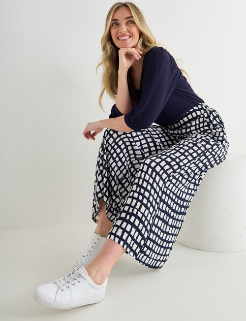 Whistle Printed Culotte, Navy & White product photo