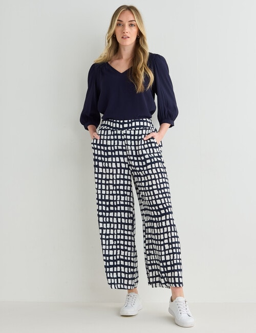 Whistle Printed Culotte, Navy & White product photo View 03 L